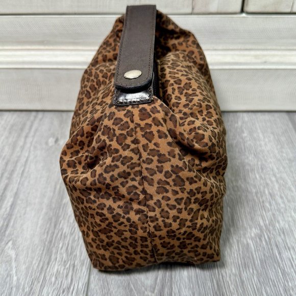 BOTTEGA VENETA Leopard Print Small Handbag Pouch Pre-loved - Picture 2 of 15